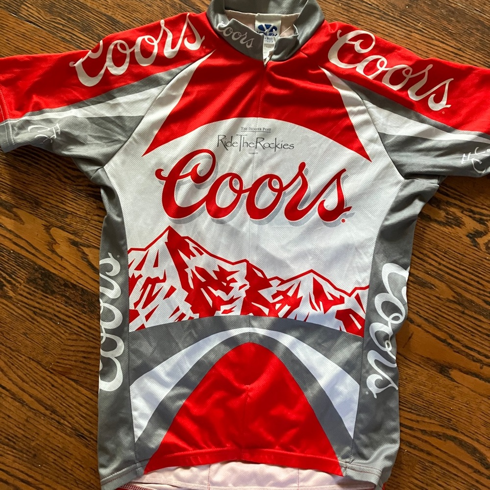 Vintage Worn Once Coors Brewery Cycling Jersey Gem